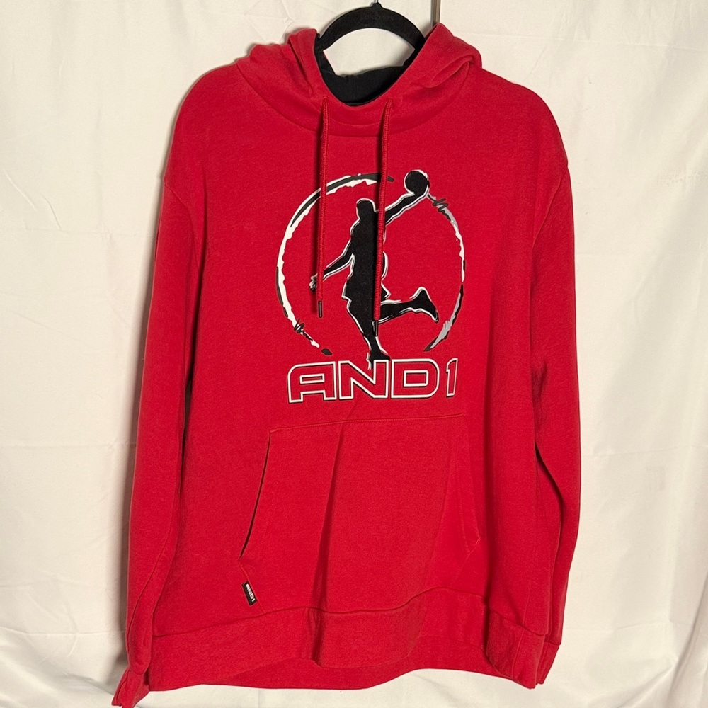 AND1 Classic Red Hoodie with Logo